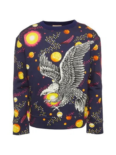 Pre-owned Gucci Space Eagle Sweatshirt In Blue