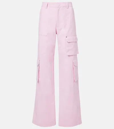 Gucci Mid-rise Cotton Canvas Delavé Cargo Pants In Sparkling Classic Pi