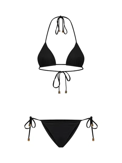 Gucci Sparkling Jersey With Interlocking G Hardware Bikini In Black