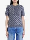 Gucci Gg Rhinestone-embellished Wool Jumper In Gray