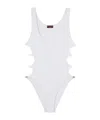 Gucci Sparkling Stretch Jersey Swimsuit In White