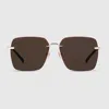 Gucci Specialized Fit Square Sunglasses In Brown