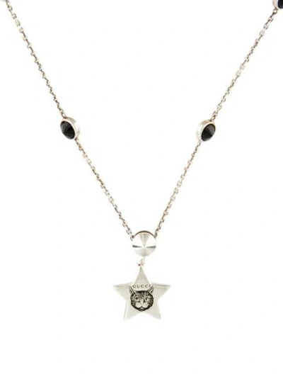 Pre-owned Gucci Spinel Blind For Love Pendant Necklace, 17" In Multi