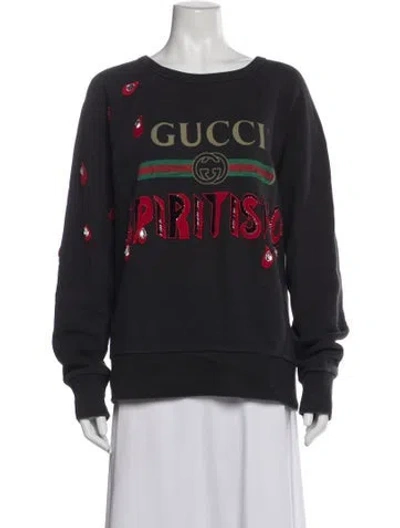 Pre-owned Gucci 'spiritismo' Graphic Print Sweatshirt In Black