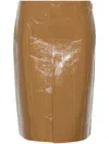Gucci Patent Leather Skirt With Slits In Brown
