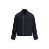 Gucci Cotton Gabardine Jacket With Embossed Logo In Blue
