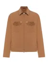 Gucci Blazer Camel Patterned Collar Buttoned Flap Pockets In Brown