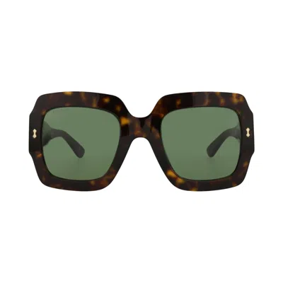 Pre-owned Gucci Square Bio Sunglasses 'havana/green' | Brown | Women's Size Onesize