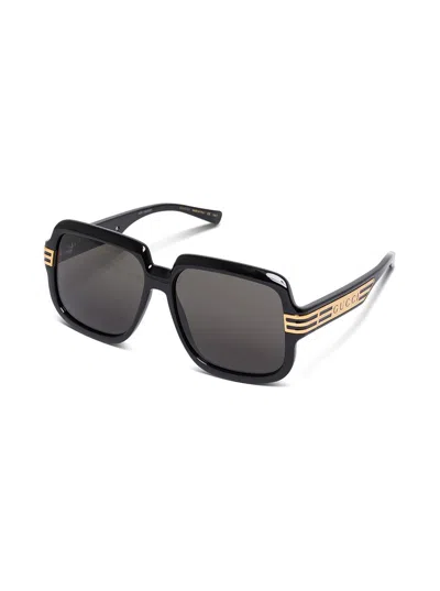 Gucci Square Black Sunglasses In Multicolor