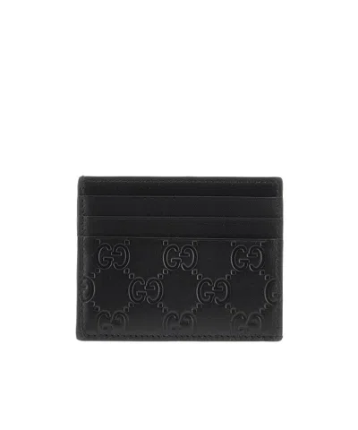 Gucci Square Card Holder In Black