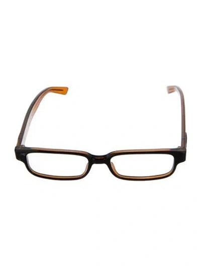 Pre-owned Gucci Square Eyeglasses In Black