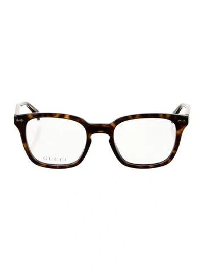 Pre-owned Gucci Square Eyeglasses In Black