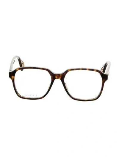 Pre-owned Gucci Square Eyeglasses In Black