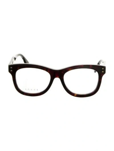 Pre-owned Gucci Square Eyeglasses In Black