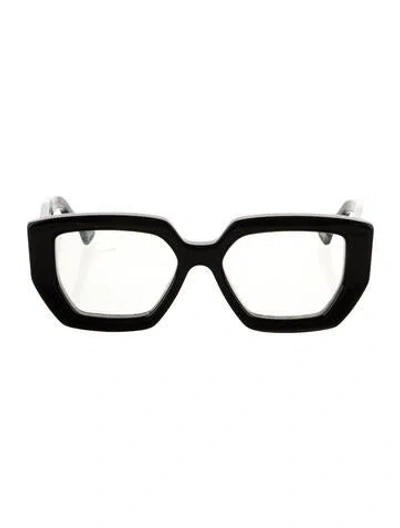 Pre-owned Gucci Square Eyeglasses In Black