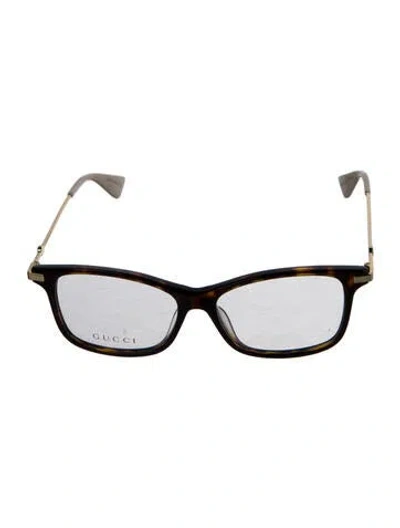 Pre-owned Gucci Square Eyeglasses In Brown
