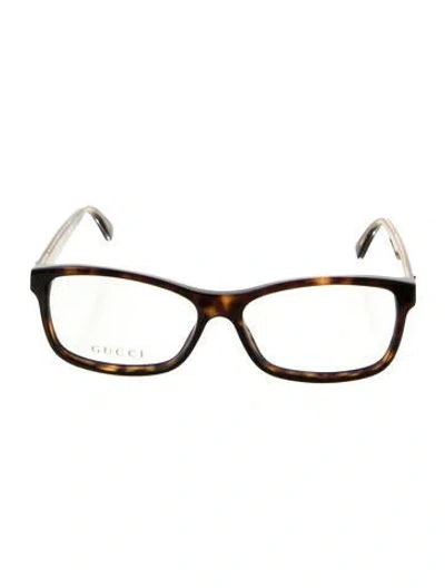 Pre-owned Gucci Square Eyeglasses In Brown