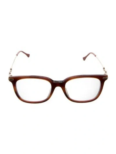 Pre-owned Gucci Square Eyeglasses In Brown