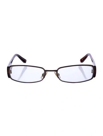 Pre-owned Gucci Square Eyeglasses In Brown