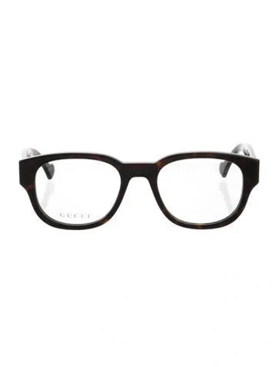 Pre-owned Gucci Square Eyeglasses In Brown