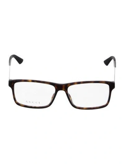 Pre-owned Gucci Square Eyeglasses In Brown