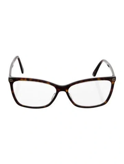 Pre-owned Gucci Square Eyeglasses In Brown