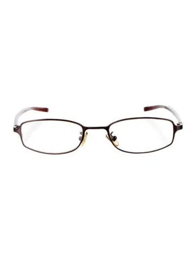 Pre-owned Gucci Square Eyeglasses In Burgundy