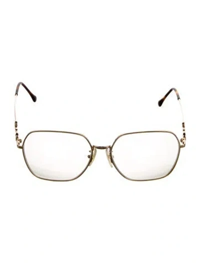 Pre-owned Gucci Square Eyeglasses In Gold