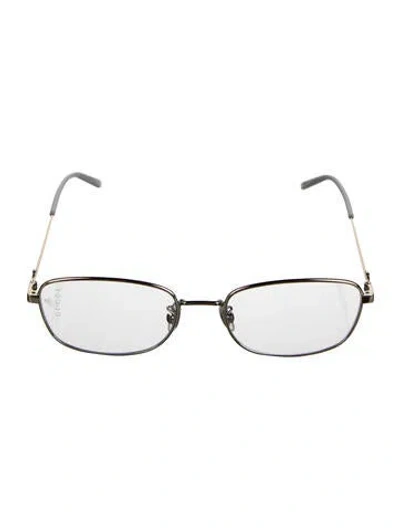 Pre-owned Gucci Square Eyeglasses In Gold