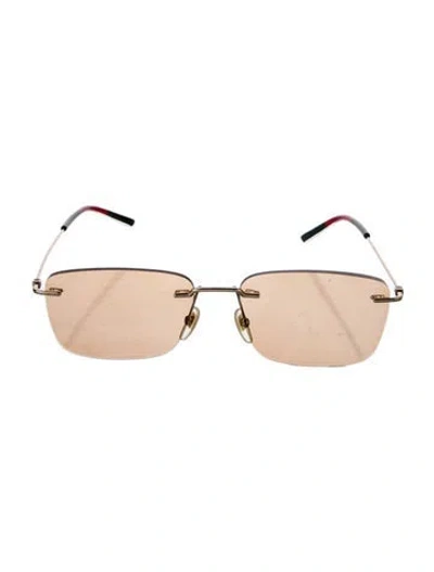 Pre-owned Gucci Square Eyeglasses In Gold