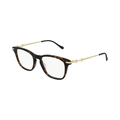 Pre-owned Gucci Square Eyeglasses 'havana/gold' | Brown | Men's Size Onesize