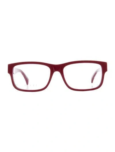 Pre-owned Gucci Square Eyeglasses In Red
