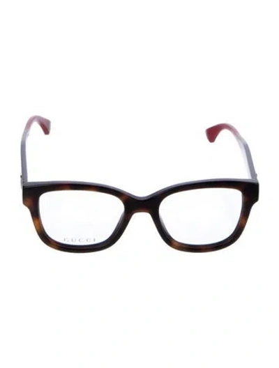 Pre-owned Gucci Square Eyeglasses In Red