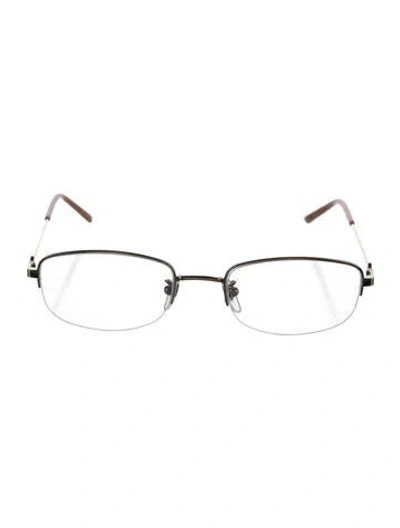 Pre-owned Gucci Square Eyeglasses In Silver