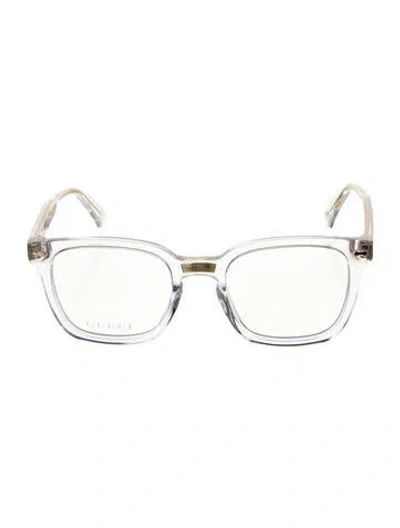Pre-owned Gucci Square Eyeglasses In Transparent