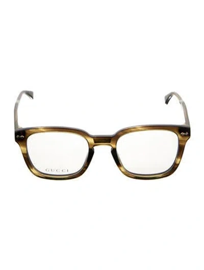 Pre-owned Gucci Square Eyeglasses W/ Tags In Brown