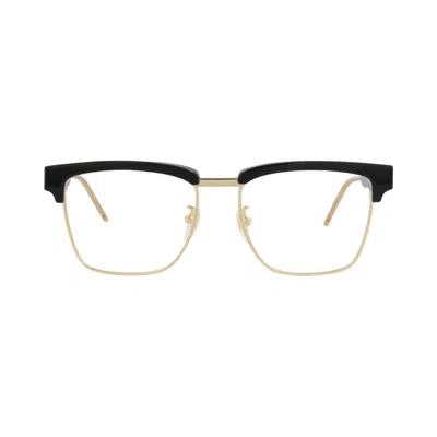 Pre-owned Gucci Square Frame Acetate Optical Frames 'black/transparent' | Men's Size Onesize