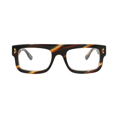 Pre-owned Gucci Square Frame Acetate Optical Frames 'havana/transparent' | Brown | Men's Size Onesize