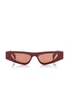 Gucci Square-frame Acetate Sunglasses In Burgundy