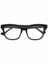 Gucci Square-frame Clear Glasses In Black