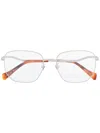 Gucci Square-frame Clear Glasses In Silver