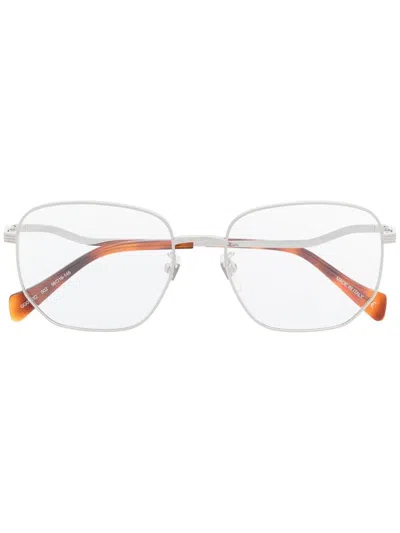 Gucci Square-frame Clear Glasses In Silver