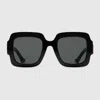 Gucci Square-frame Double G Sunglasses In Black