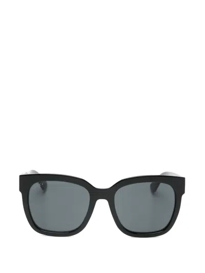 Pre-owned Gucci Square-frame Gg Sunglasses In Black