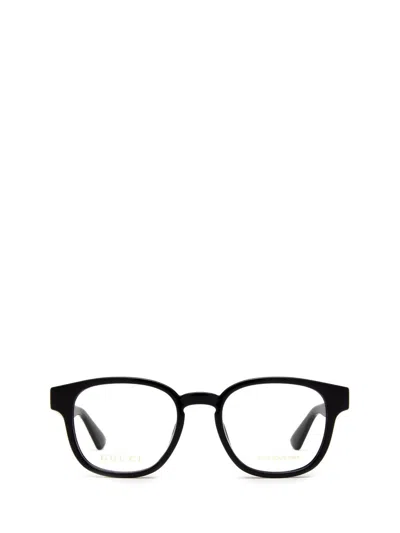 Gucci Square Frame Glasses In 001 Black Black Transpare