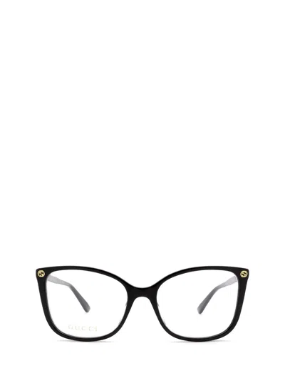 Gucci Square Frame Glasses In 001 Black Black Transpare