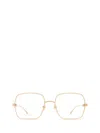 Gucci Square-frame Glasses In 002 Gold Gold Transparent