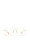 Gucci Round-frame Logo-plaque Glasses In 003 Gold Gold Transparent