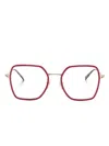 Gucci Square-frame Glasses In 红色