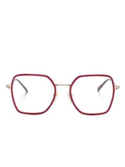 Gucci Square-frame Glasses In 红色